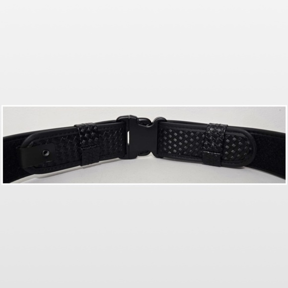 New Tactical Belt Black Mens Medium Heavy Duty Leather Quick Release Buckle NWT - Picture 8 of 15
